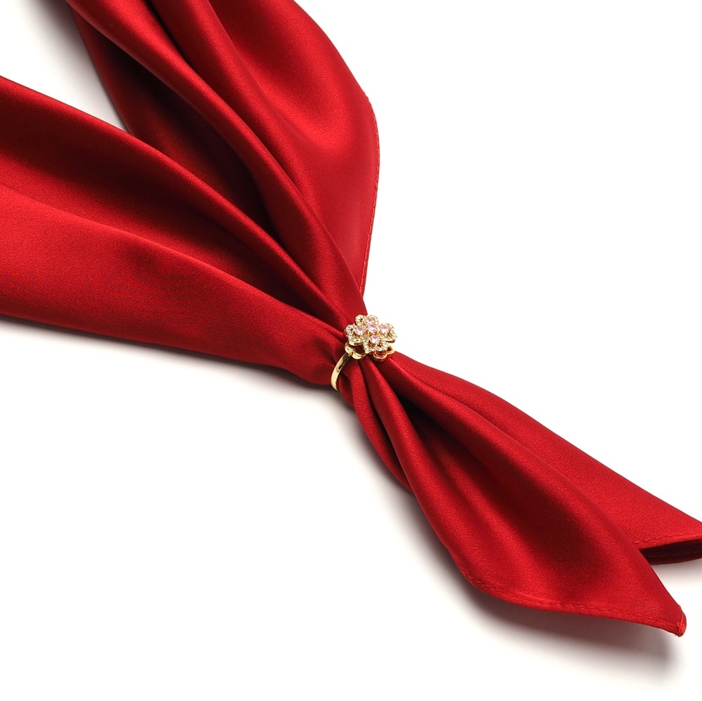 AA-090 Apaszetka - biżuteria do szala, klamra do apaszki, pierścionek z kwiatem